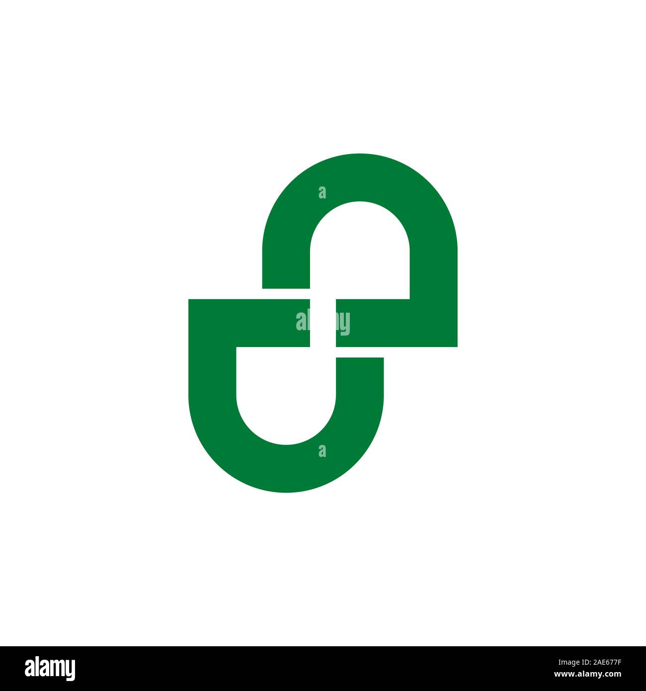 letter nu simple geometric line logo vector Stock Vector