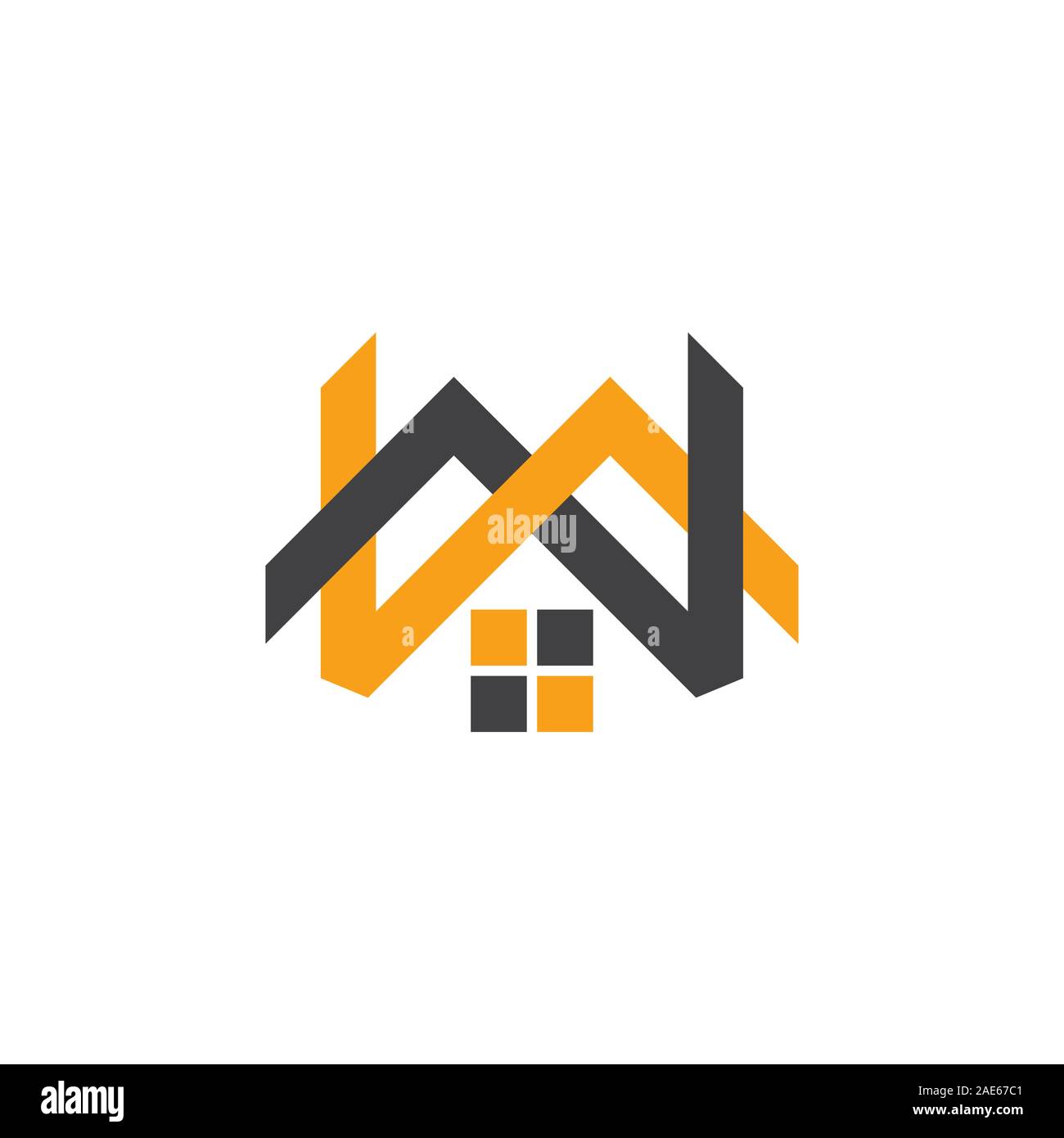 letter mw linked home shape logo vector Stock Vector Image & Art - Alamy