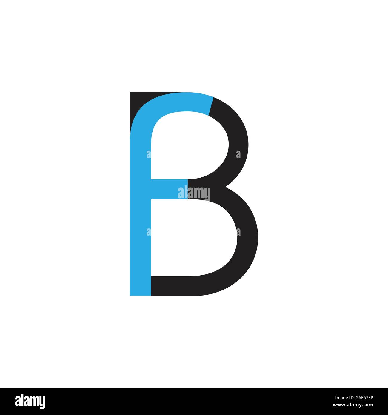 letter fb simple linked geometric logo vector Stock Vector