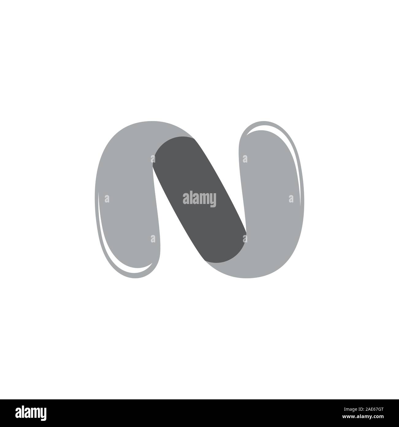 letter n motion 3d flat logo vector Stock Vector