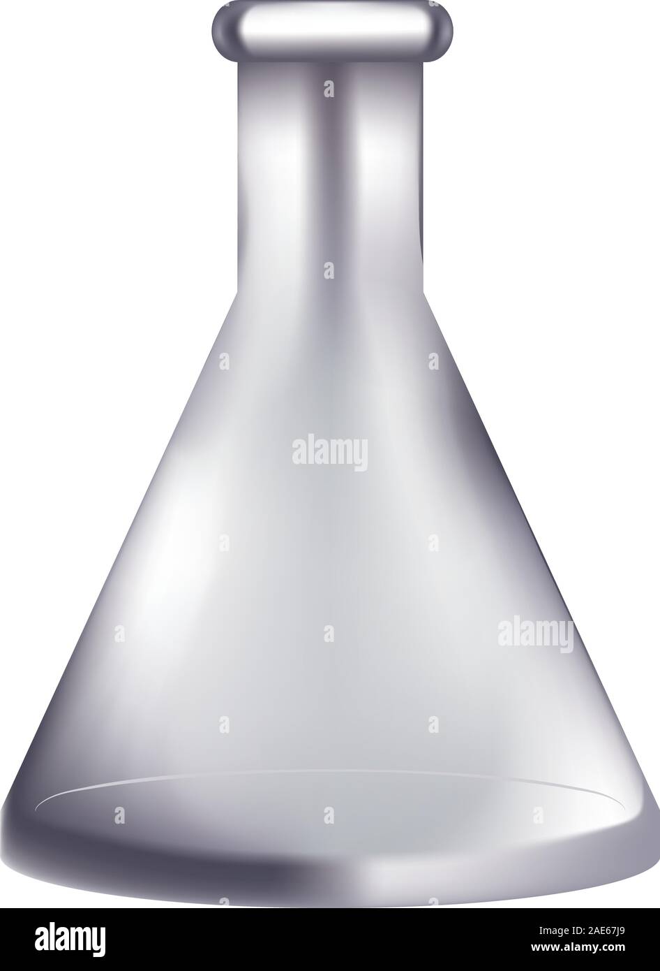 Glass empty bottle, laboratory flask design illustration. Stock Vector
