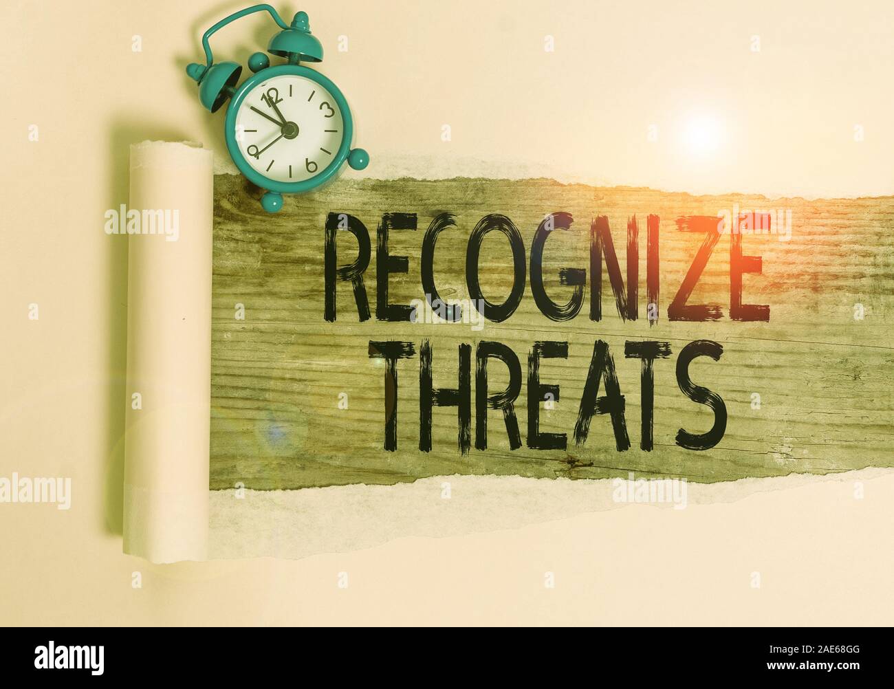 Text sign showing Recognize Threats. Business photo showcasing ...
