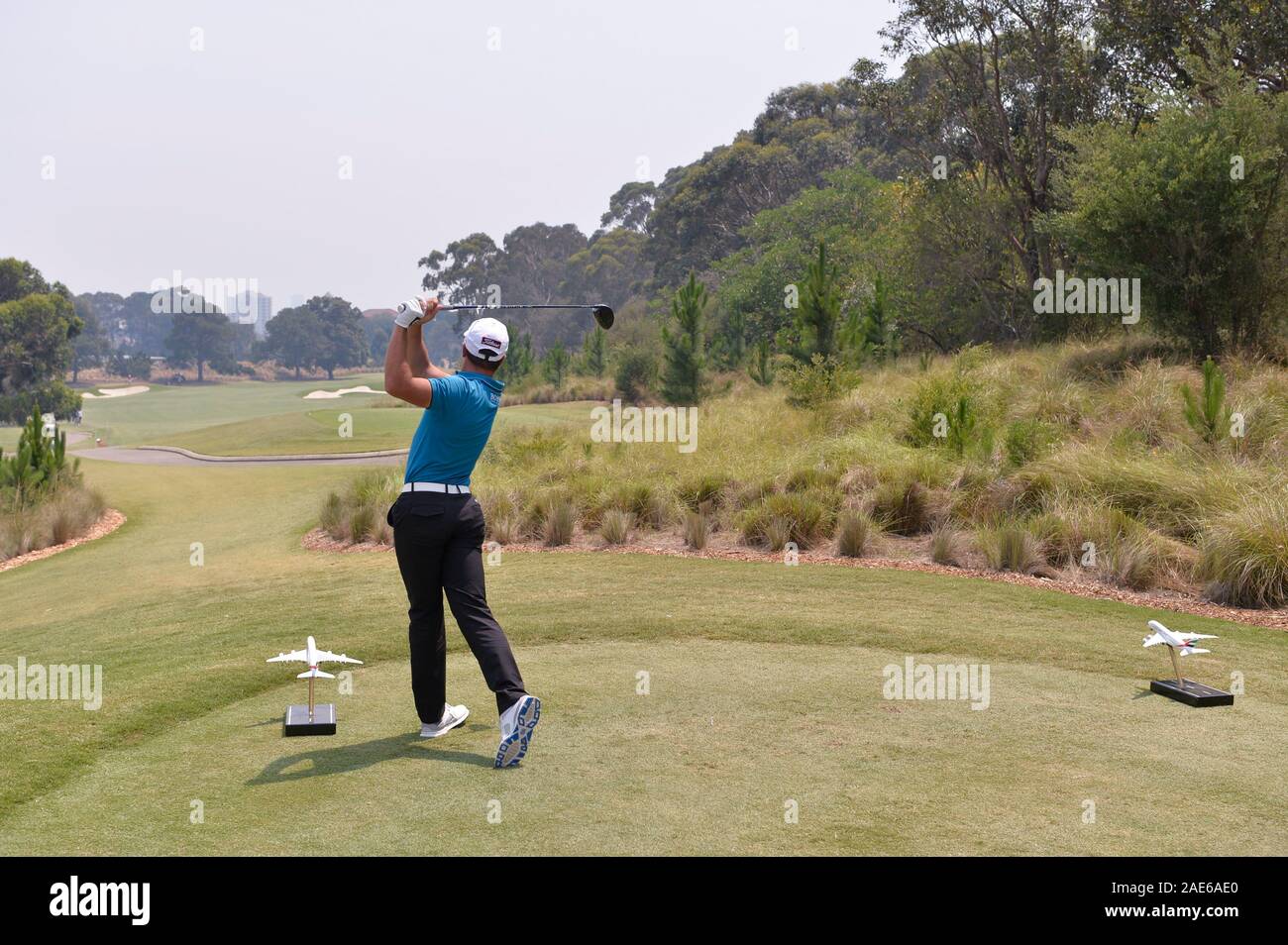 Sydney, New South Wales, Australia. 07th Dec, 2019. ; The Australian Golf Club, Sydney, New South Wales, Australia; PGA Tour Australasia, The Australian Open Golf, 3rd round; David Micheluzzi of Australia tees off at the 5th hole Credit: Action Plus Sports Images/Alamy Live News Stock Photo