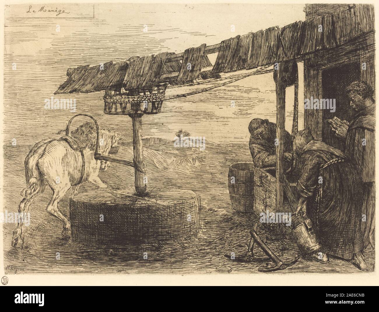 Horsedriven Mill (Le manege) Alphonse Legros, Horsedriven Mill (Le