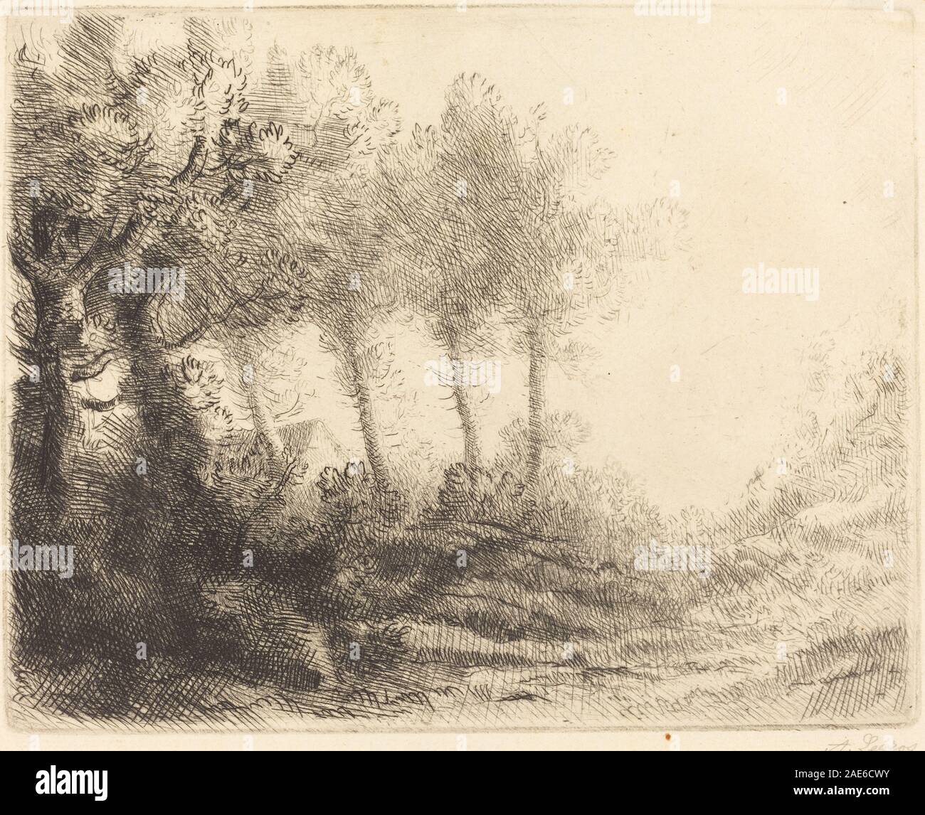 Landscape (Paysage) Alphonse Legros, Landscape (Paysage) Stock Photo