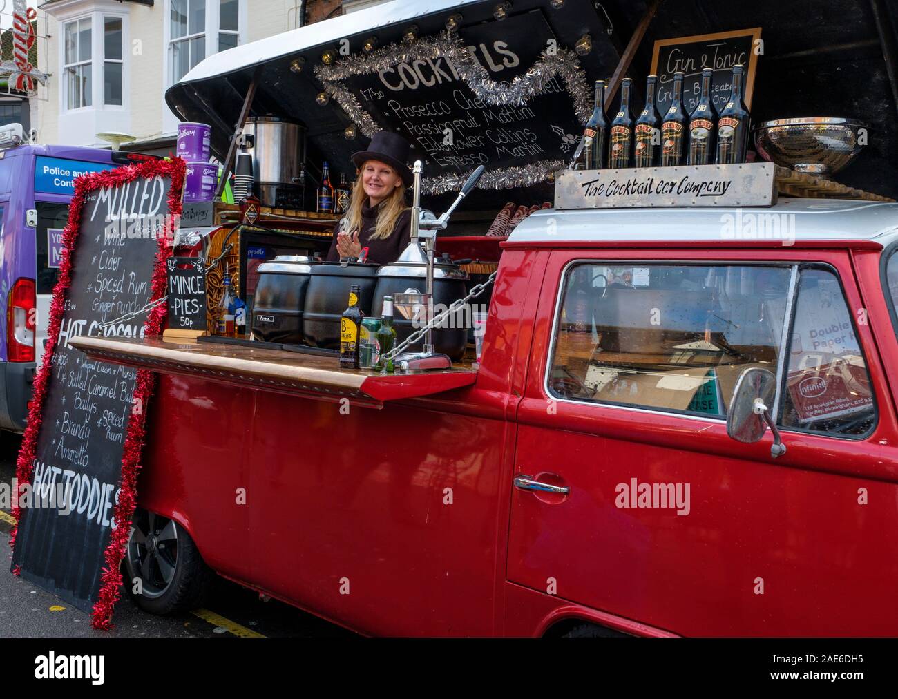 A VW Camper van modified into a mobile bar Stock Photo - Alamy