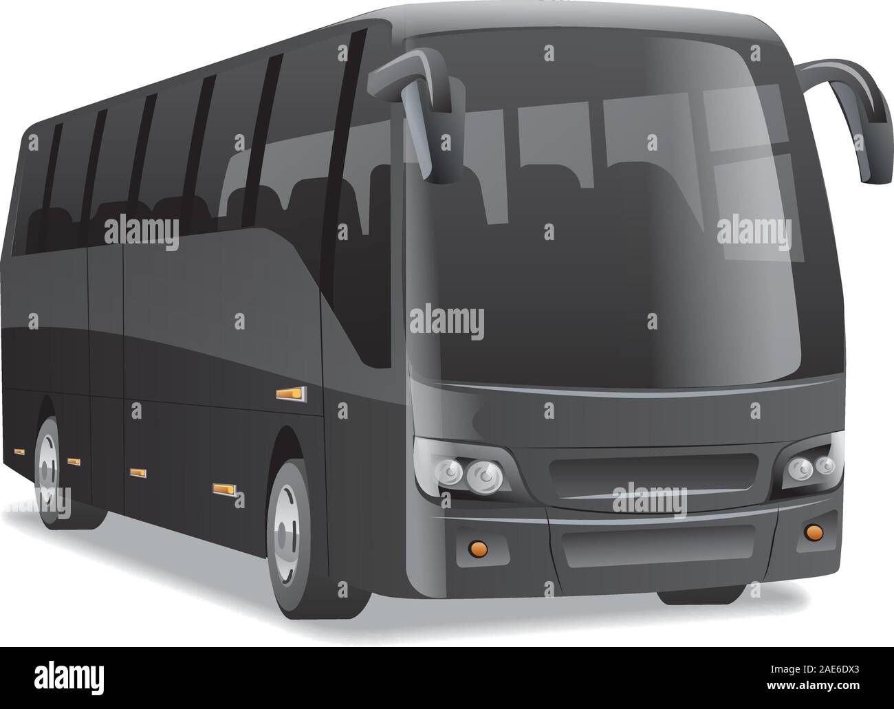 black new modern comfortable city bus on the road, no people Stock ...