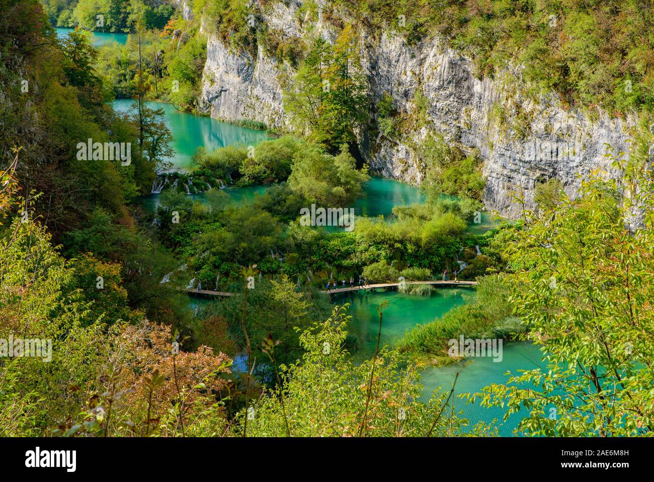 Lower lakes canyon of Plitvice Lakes National Park (Plitvička Jezera), a national park in Croatia Stock Photo