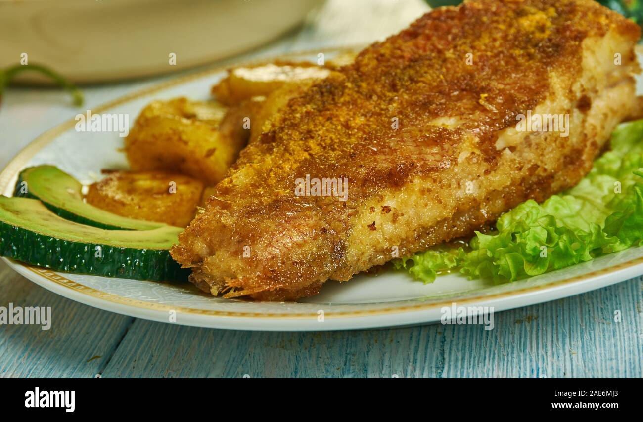 Jerk spiced fish, Caribbean cuisine, Traditional assorted dishes, Top