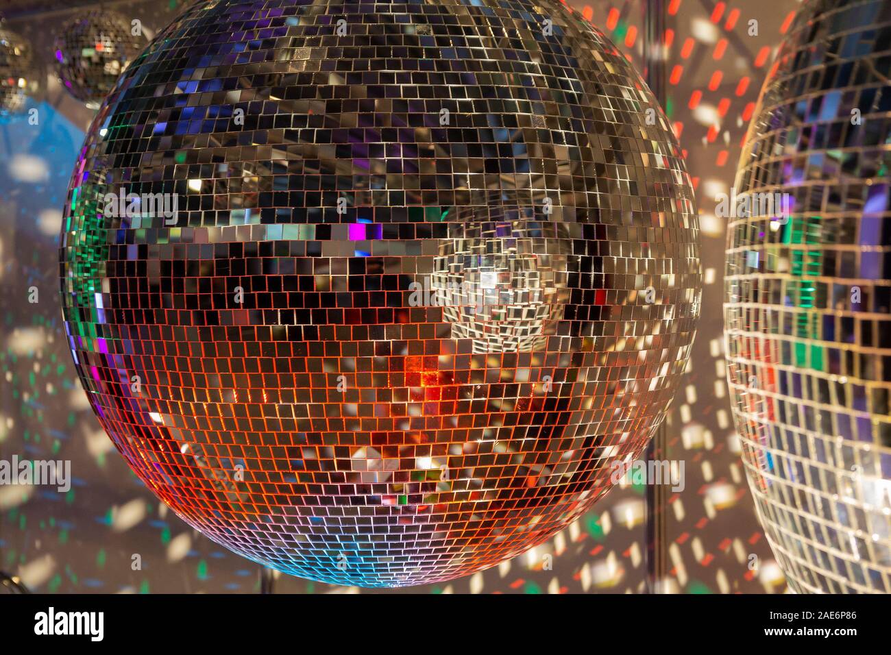Party background with glowing lights and disco ball Stock Photo - Alamy