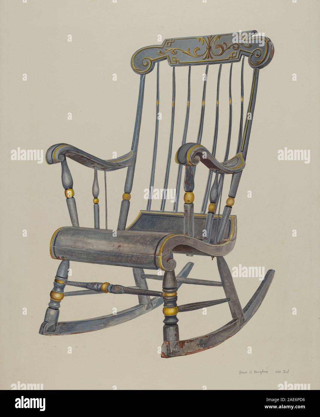Rocking Chair; 1935/1942 Amos C Brinton, Rocking Chair, 1935-1942 Stock Photo