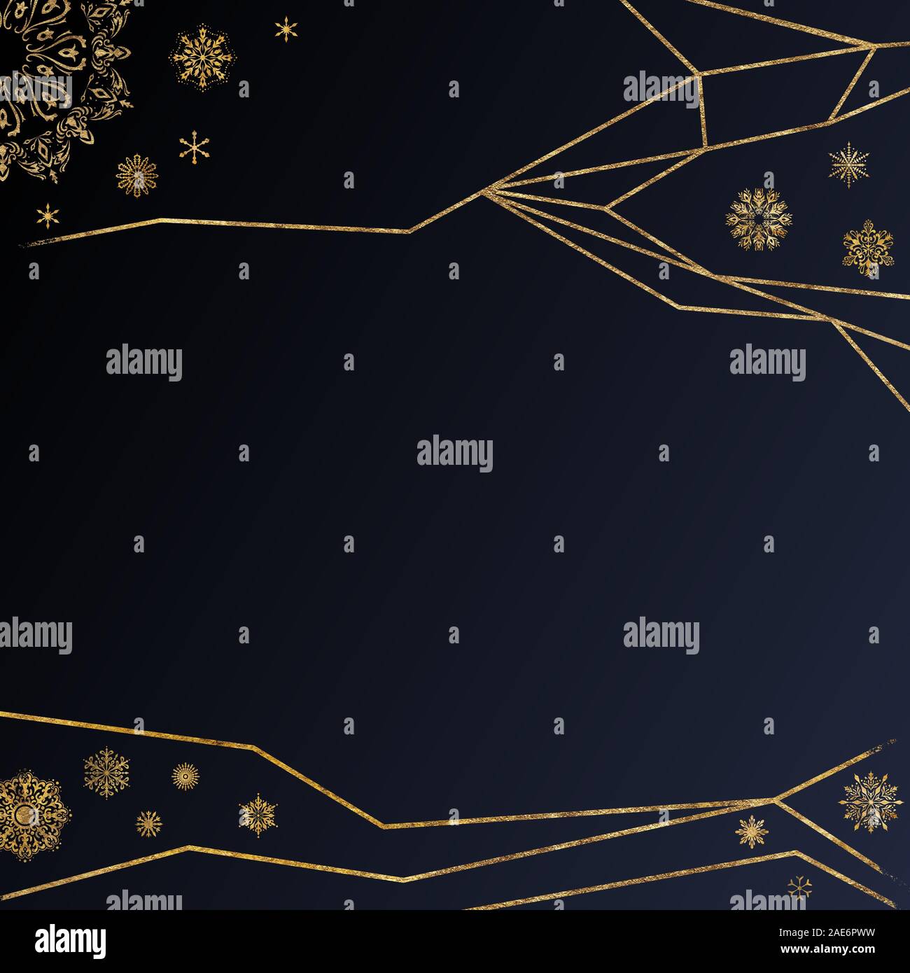 Christmas Festive Background With Gold Glitter Snowflakes Stock Photo ...