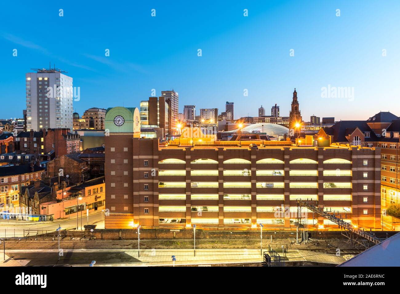 Car park of in the city centre of Leeds, England Stock Photo Alamy