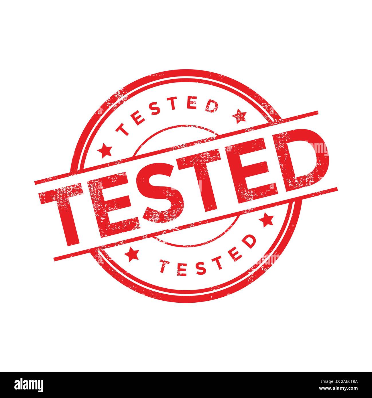 Red Tested rubber stamp isolated on white background. Stock Vector