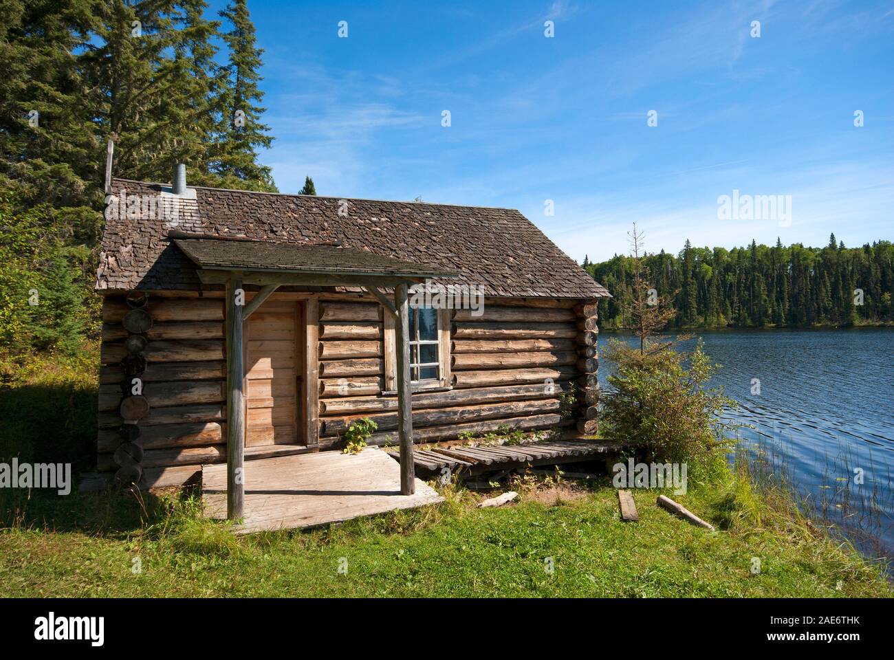Log Cabin Lake Canada Stock Photos Log Cabin Lake Canada Stock