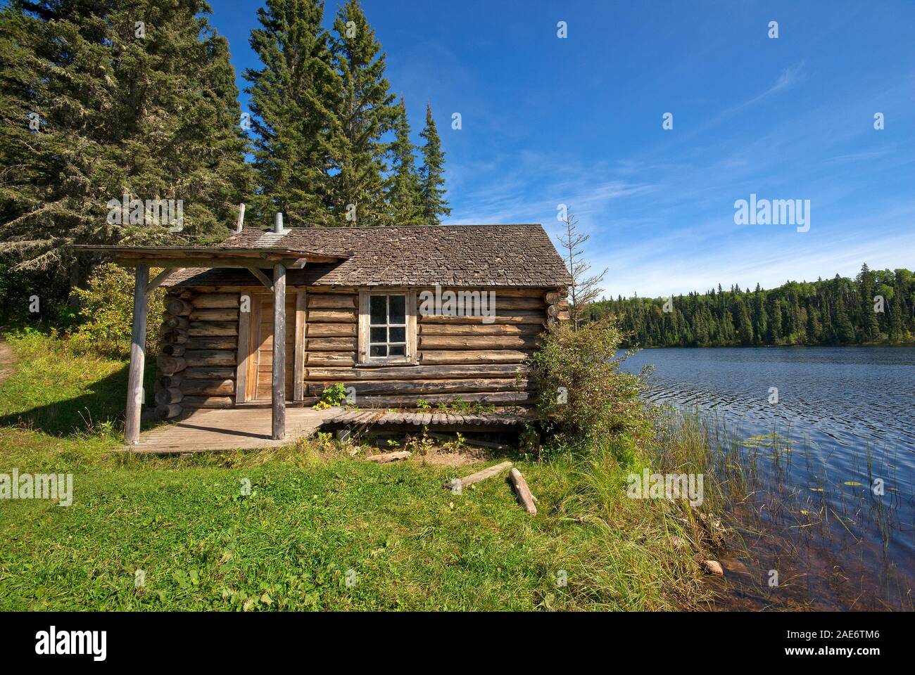 Log Cabin Lake Canada Stock Photos Log Cabin Lake Canada Stock