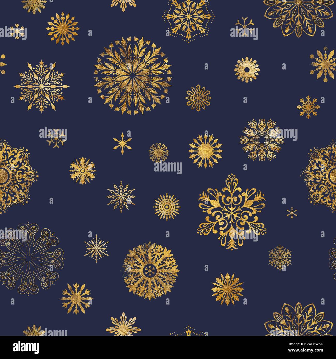 Christmas Festive Background With Gold Glitter Snowflakes Stock Photo ...