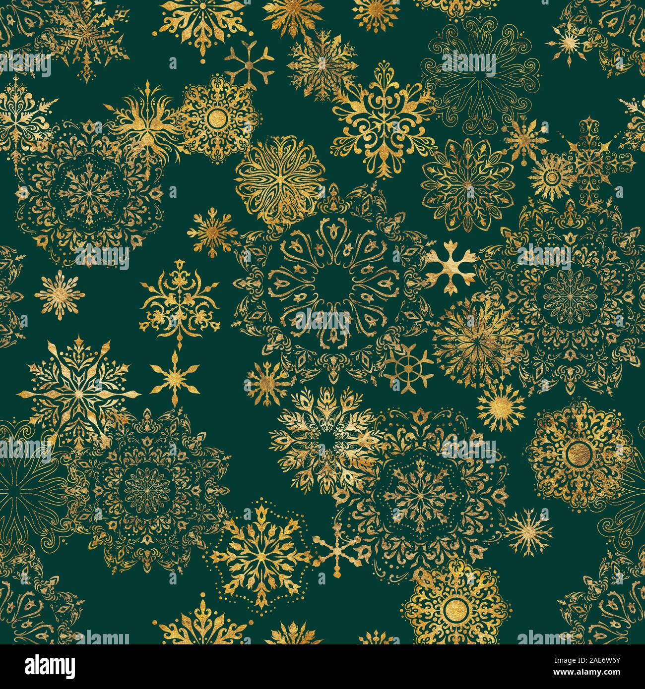Christmas Festive Background With Gold Glitter Snowflakes Stock Photo ...