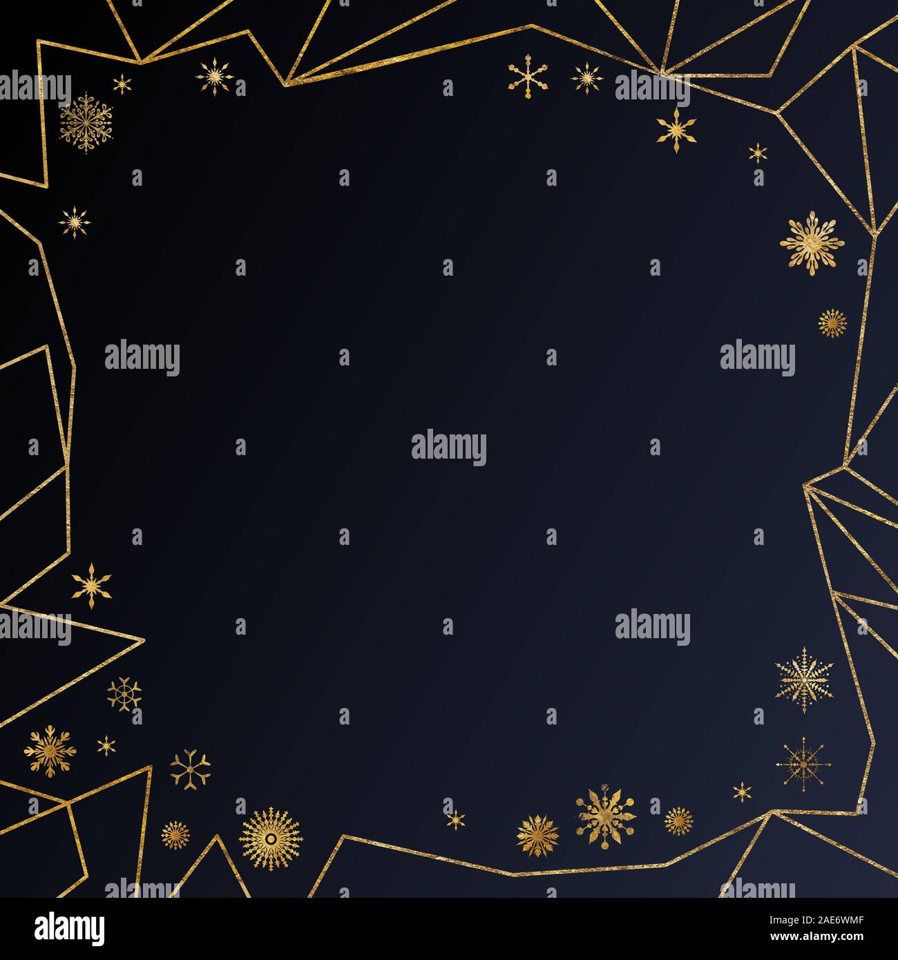 Christmas Festive Background With Gold Glitter Snowflakes Stock Photo ...