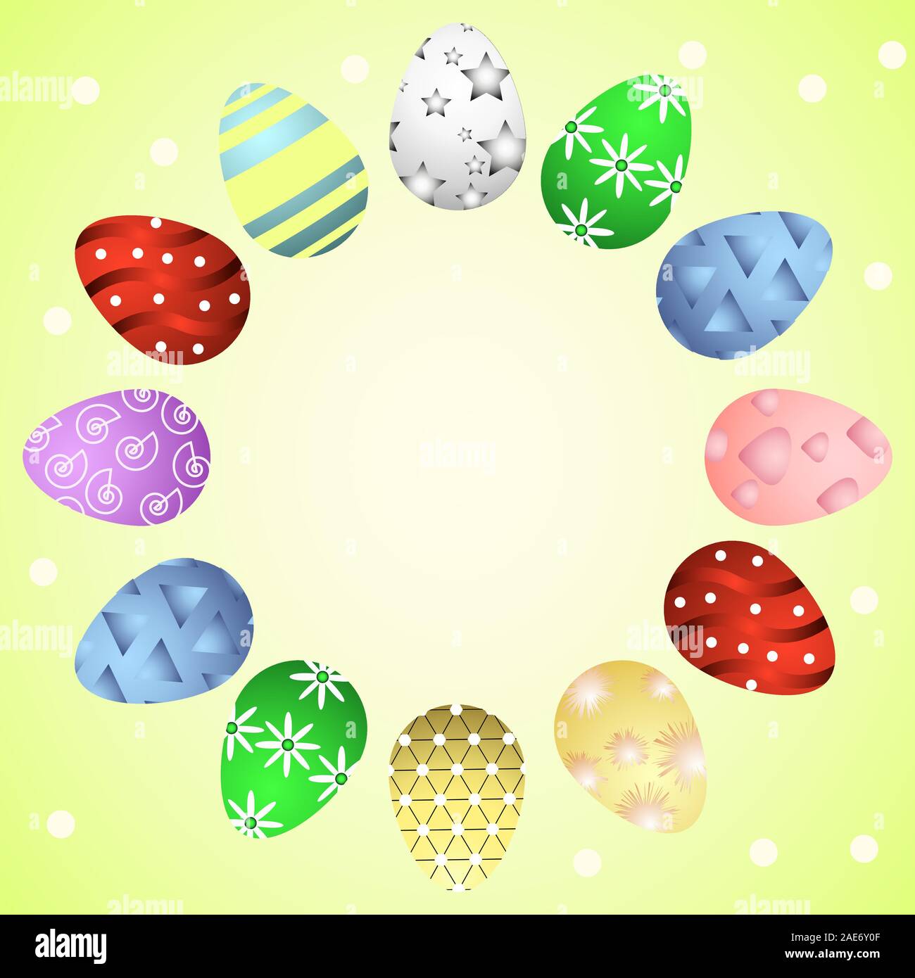Template of colorful easter eggs vector EPS10. Easter concept. Easter eggs illustration. Copy space. Stock Vector