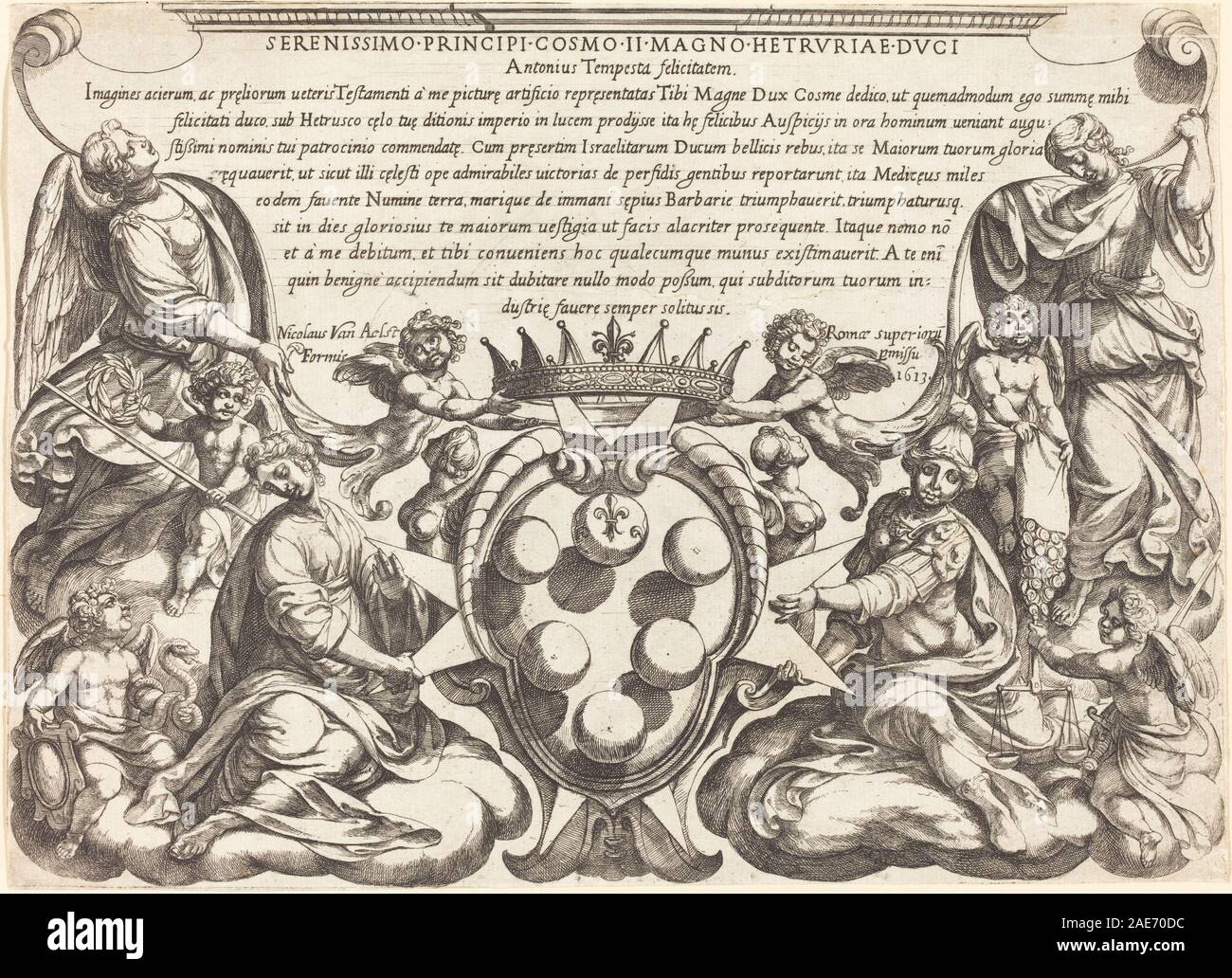 Frontispiece by Antonio Tempesta, 1613, showing architectural elements ...