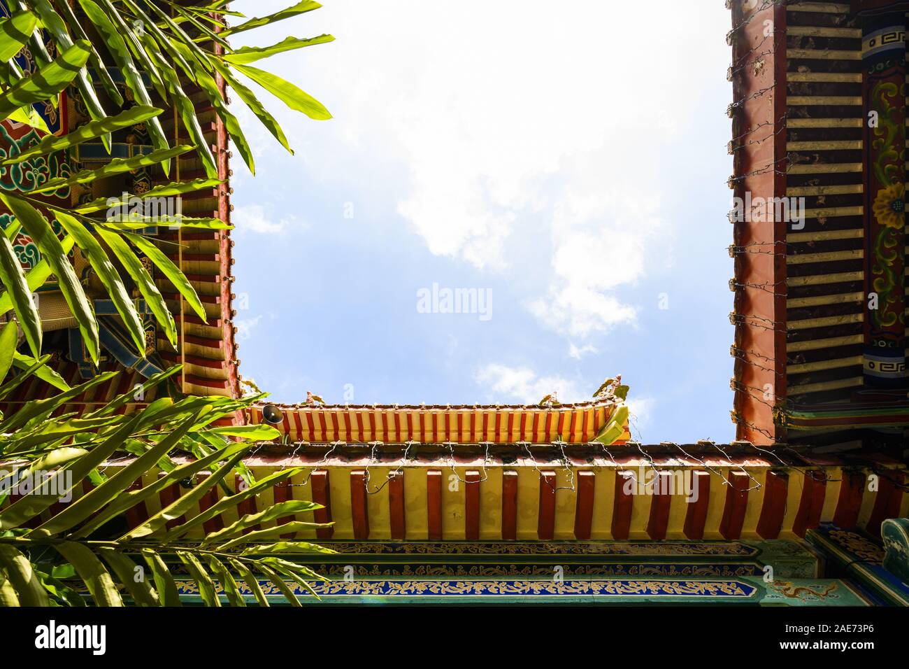 (Selective focus) Stunning view of the Kek Lok Si Temple located in Penang, Malaysia. Kek Lok Si Temple is the largest Buddhist temple in Malaysia. Stock Photo