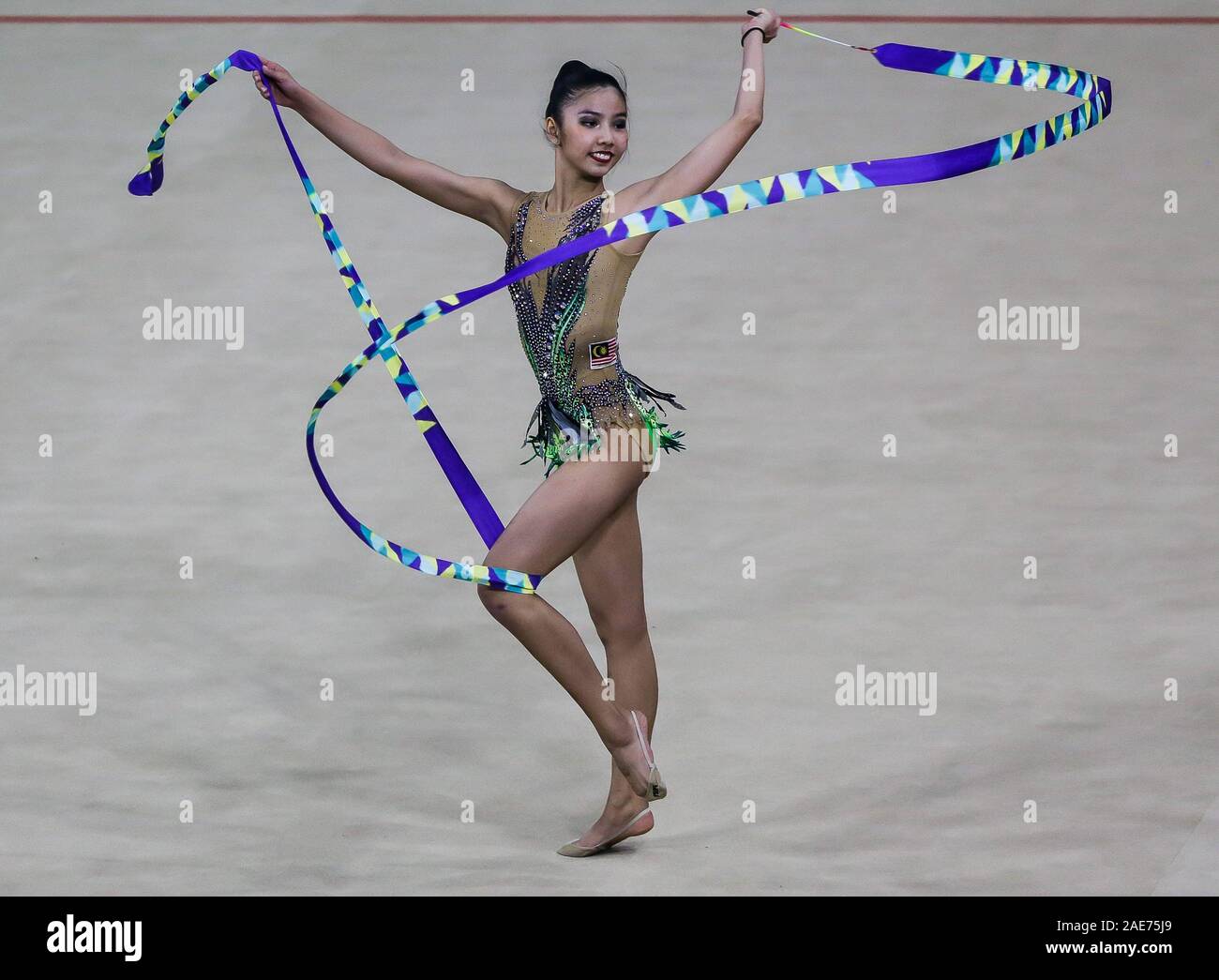 Manila Philippines 7th Dec 2019 Koi Sie Yan Of Malaysia Performs During The Women S Rhythmic Gymnastics Ribbon Final At The Southeast Asian Games 2019 In Manila The Philippines Dec 7 2019 Credit