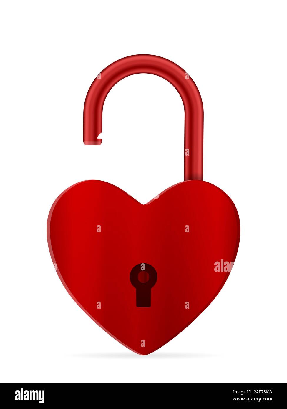 Padlock heart on a white background. Vector illustration Stock Photo