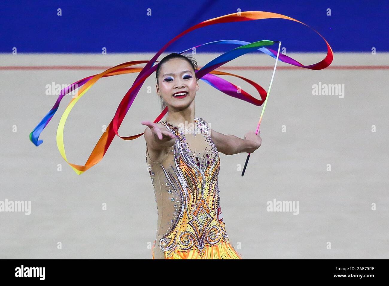 Manila Philippines 7th Dec 2019 Leah Chew Of Singapore Performs During The Women S Rhythmic Gymnastics Ribbon Final At The Southeast Asian Games 2019 In Manila The Philippines Dec 7 2019 Credit Rouelle