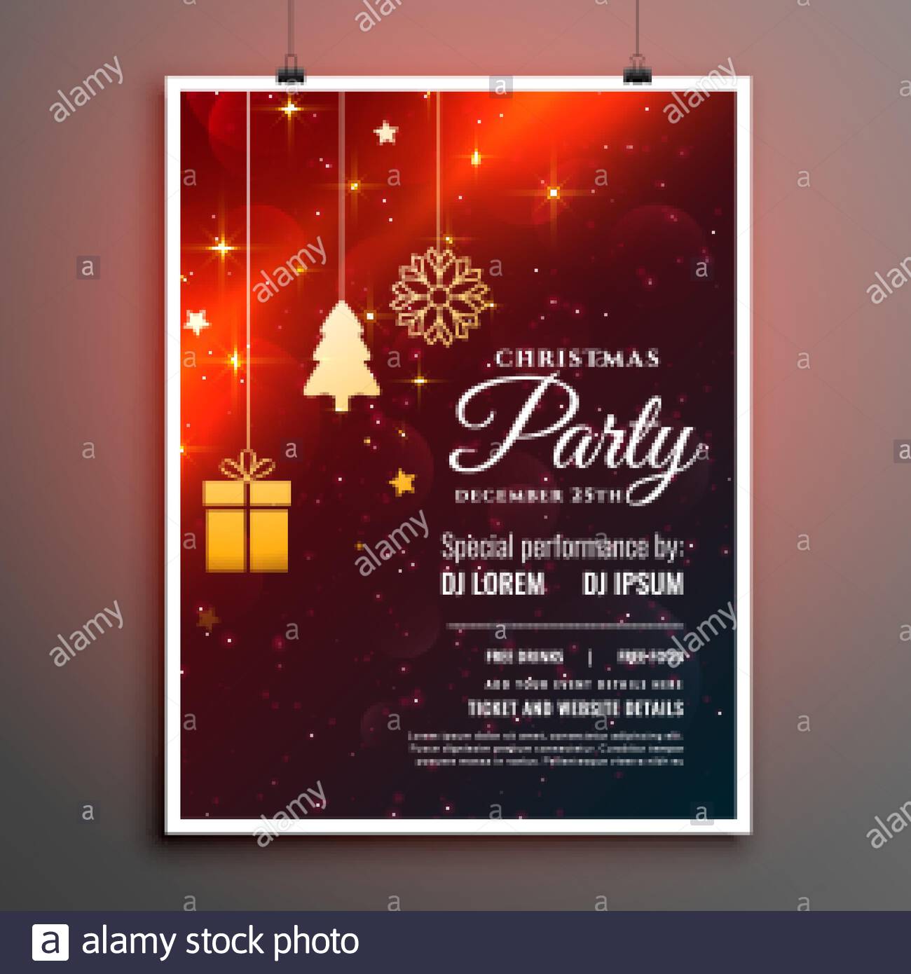 Christmas Party Flyers Template from c8.alamy.com