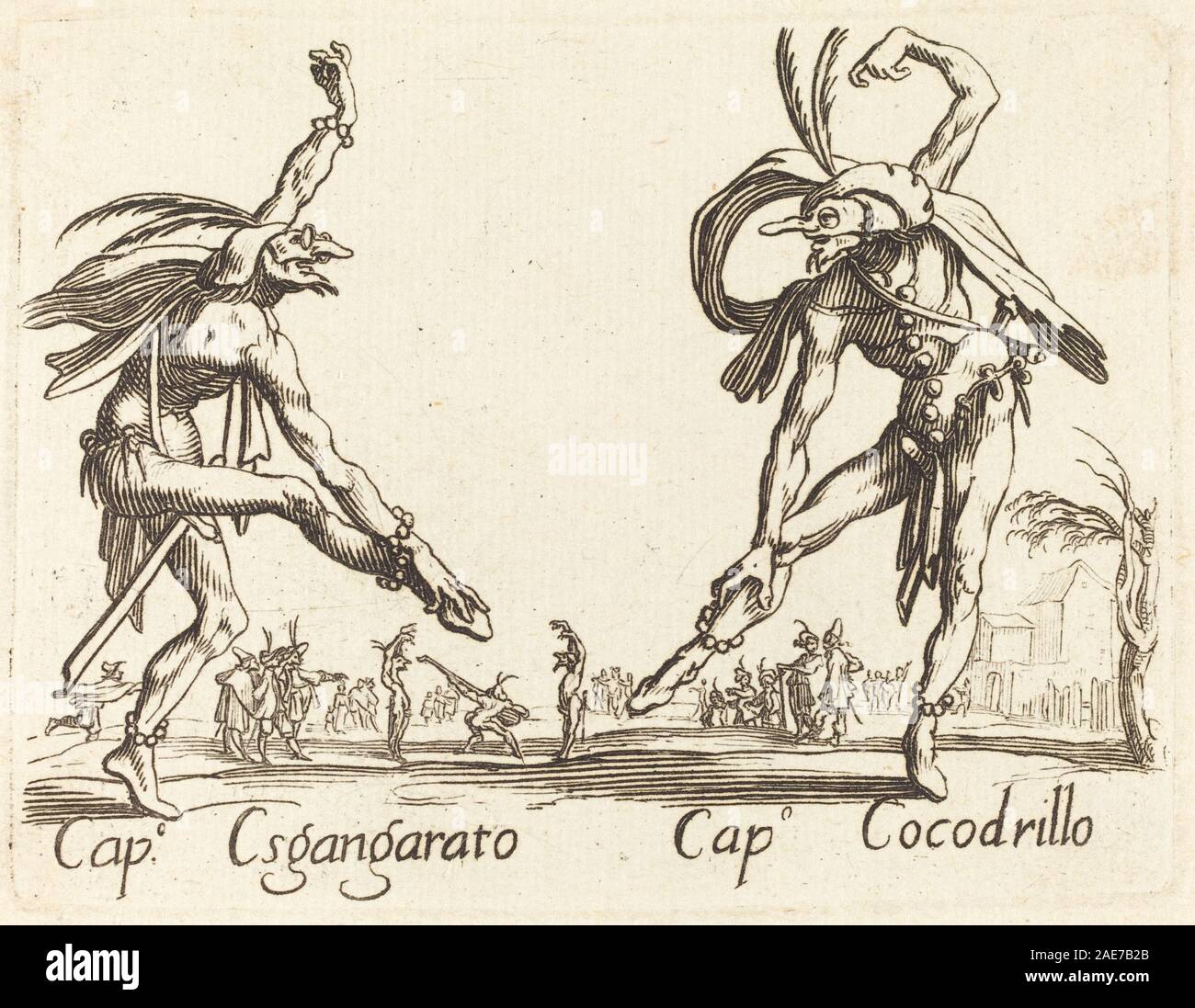 This artwork after Jacques Callot depicts the characters Cap ...