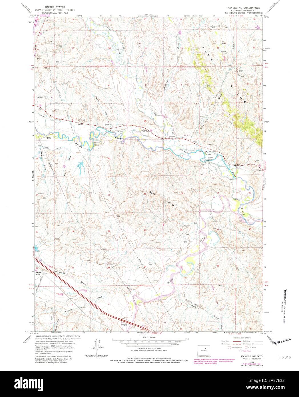 WY Kaycee NE 340061 1961 24000 Restoration Stock Photo Alamy