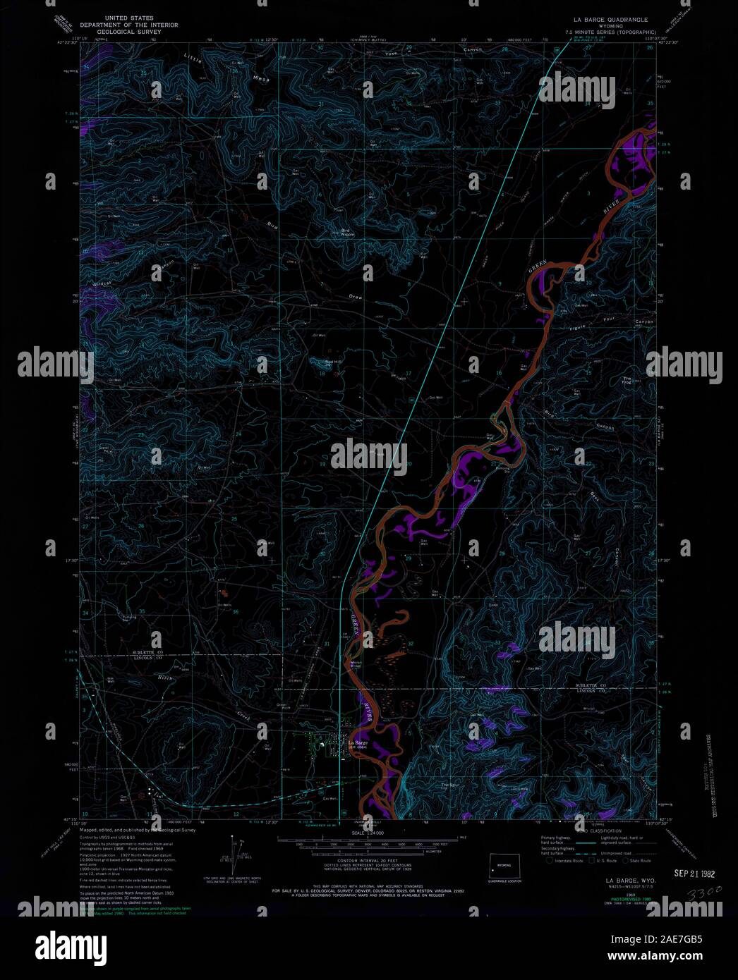 WY La Barge 340110 1969 24000 Inverted Restoration Stock Photo Alamy