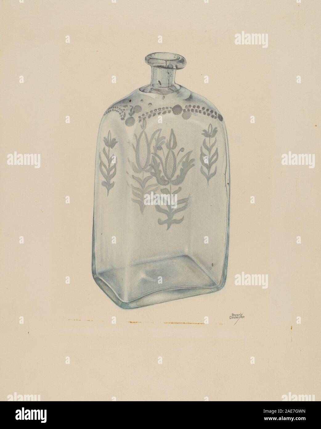 Glass Bottle; 1935/1942 Beverly Chichester, Glass Bottle, 19351942