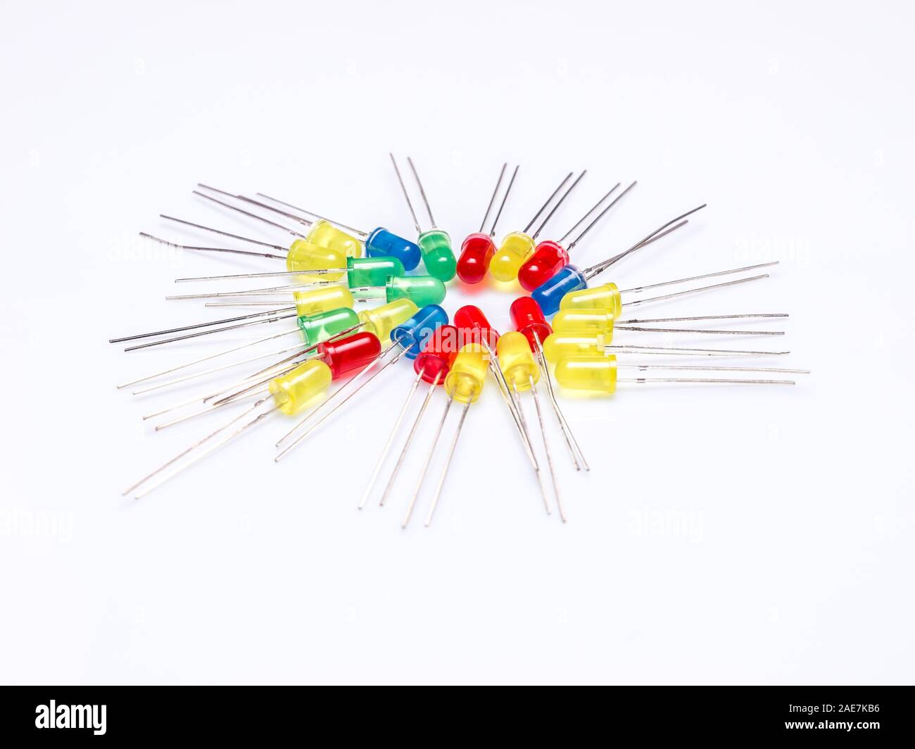 a lot of  led diodes isolated in white background Stock Photo