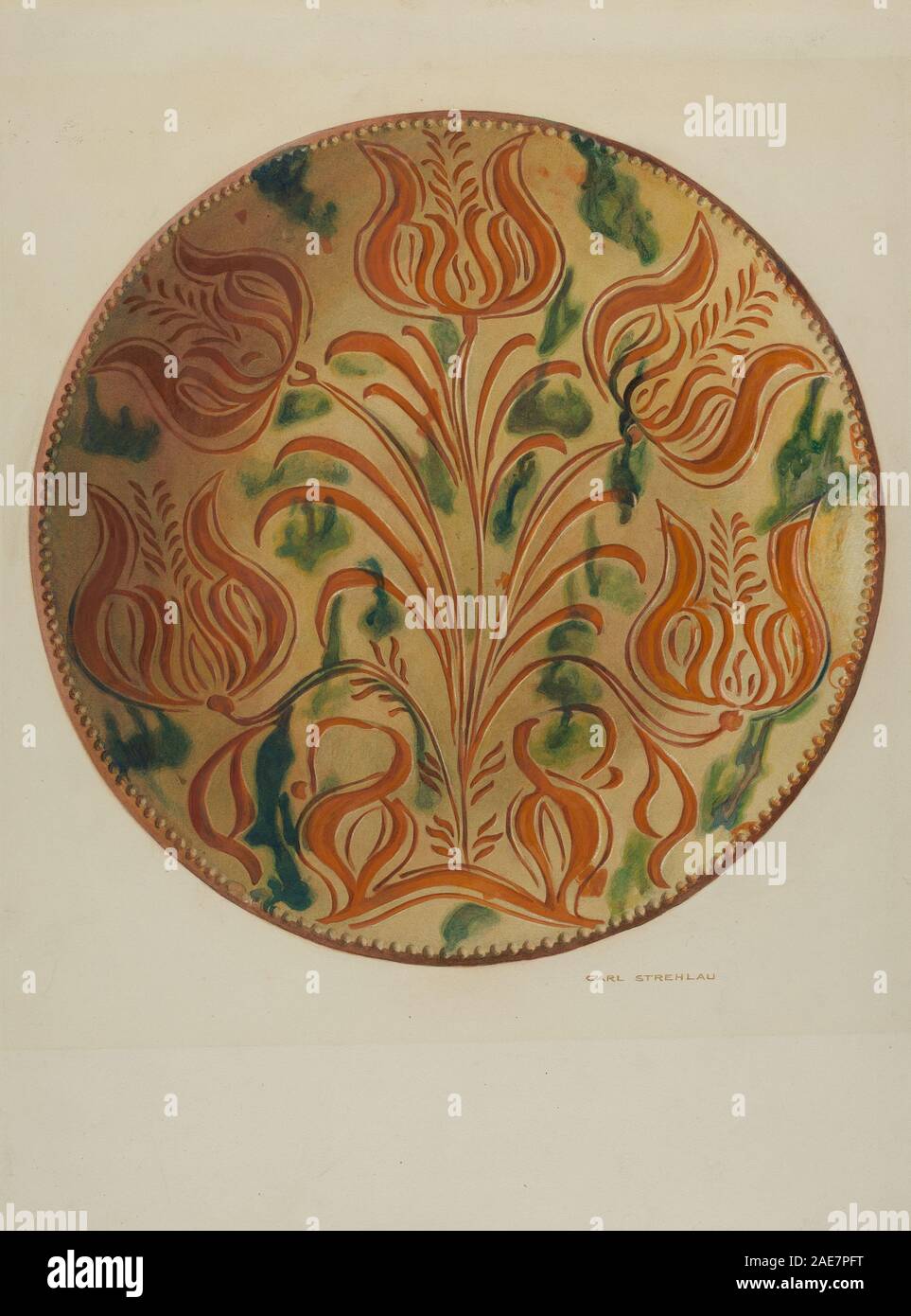 Pa. German Plate; circa 1938 date Carl Strehlau, Pa German Plate, c 1938 Stock Photo Alamy