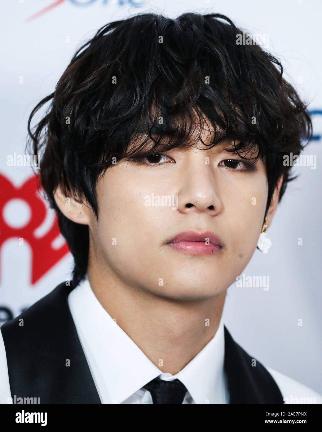 INGLEWOOD, LOS ANGELES, CALIFORNIA, USA - DECEMBER 06: Jin (Kim Seok-jin)  of BTS arrives at 102.7 KIIS FM's Jingle Ball 2019 held at The Forum on  December 6, 2019 in Inglewood, Los