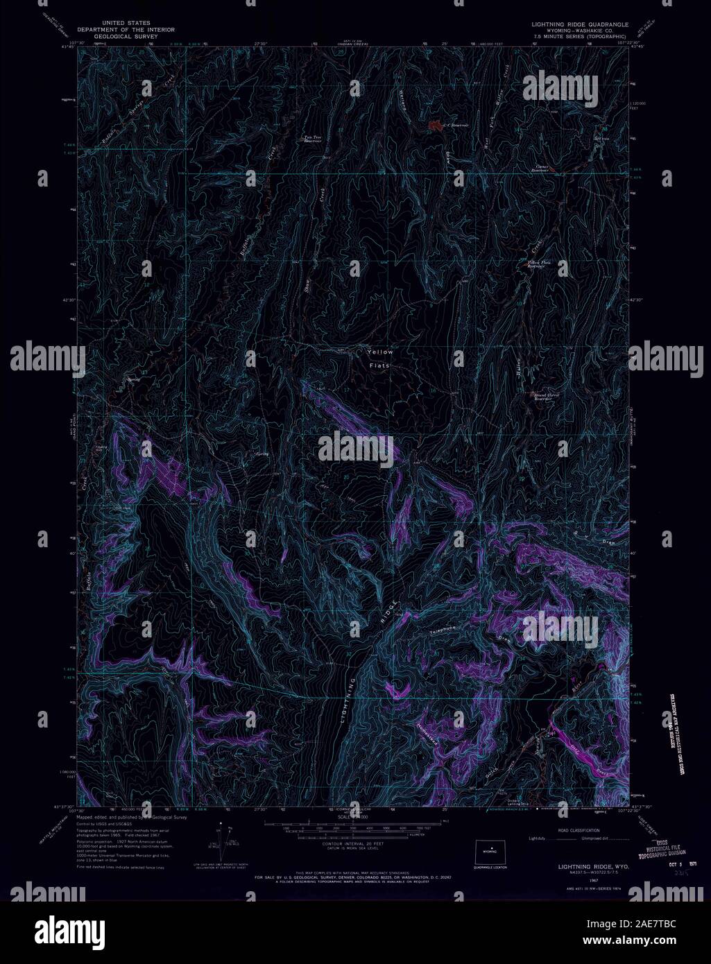 WY Lightning Ridge 340224 1967 24000 Inverted Restoration Stock Photo