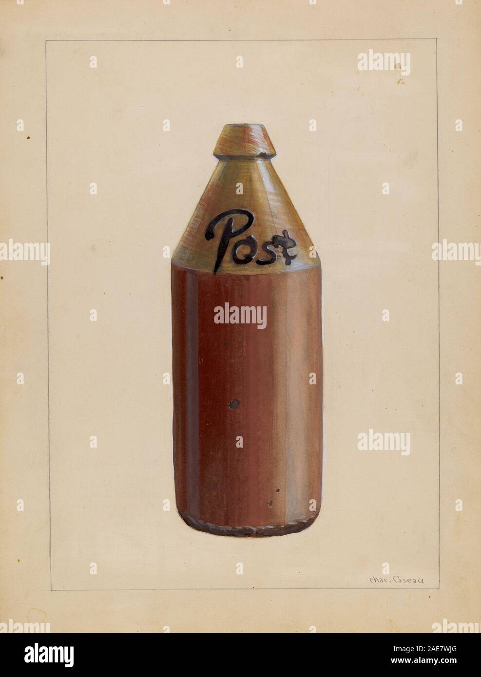Bottle, Root Beer; circa 1936 date Charles Caseau, Bottle, Root Beer, c 1936 Stock Photo