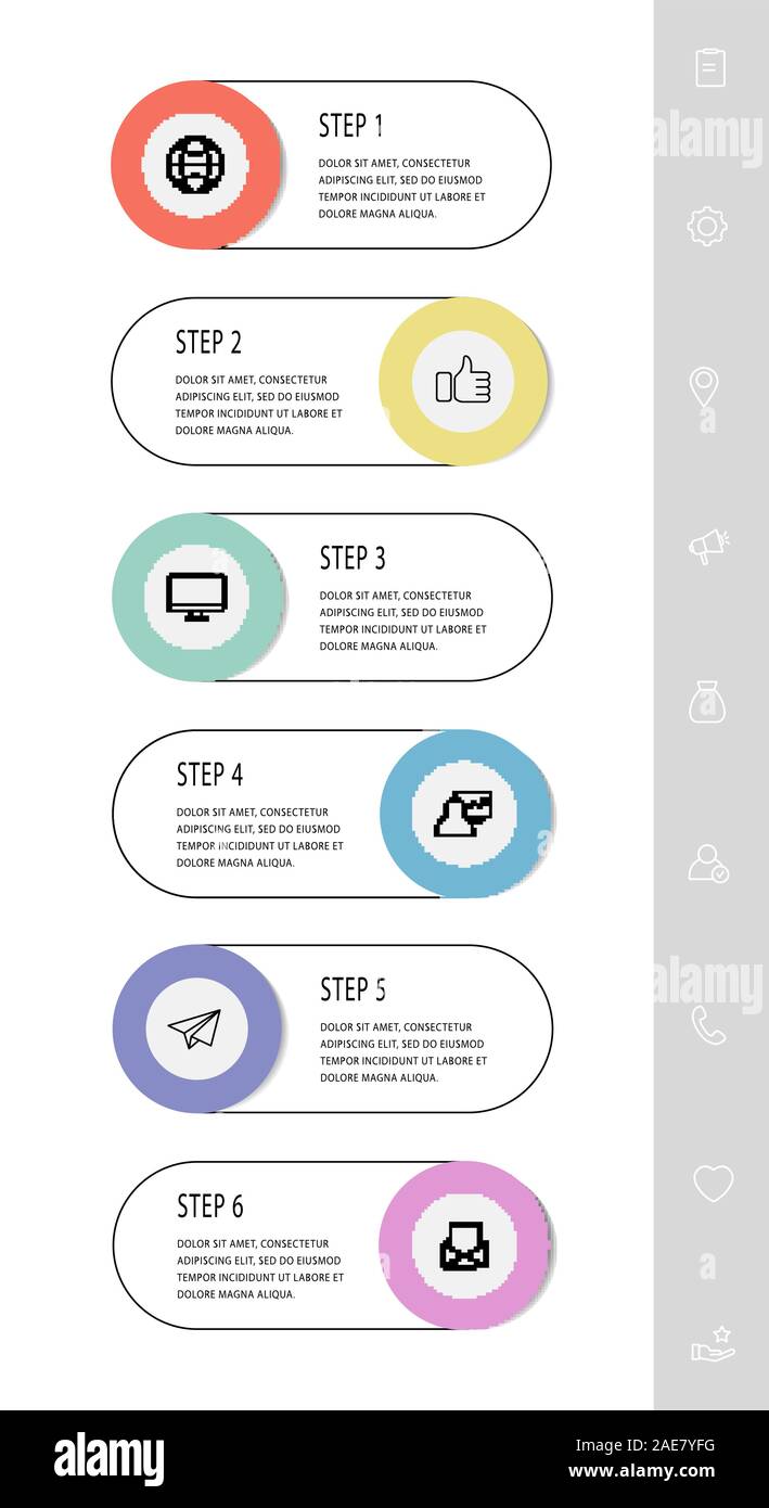 Vector template circle infographics. Business concept with 6 options ...