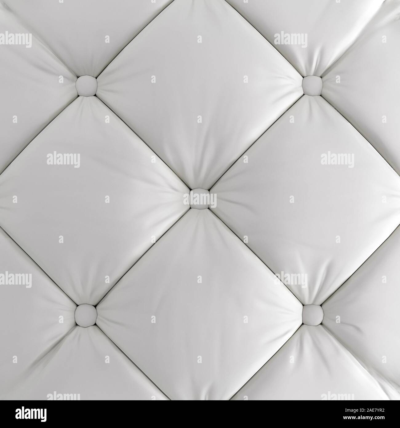 Quilted soft leather white panelwitch button . 3d rendering Stock Photo