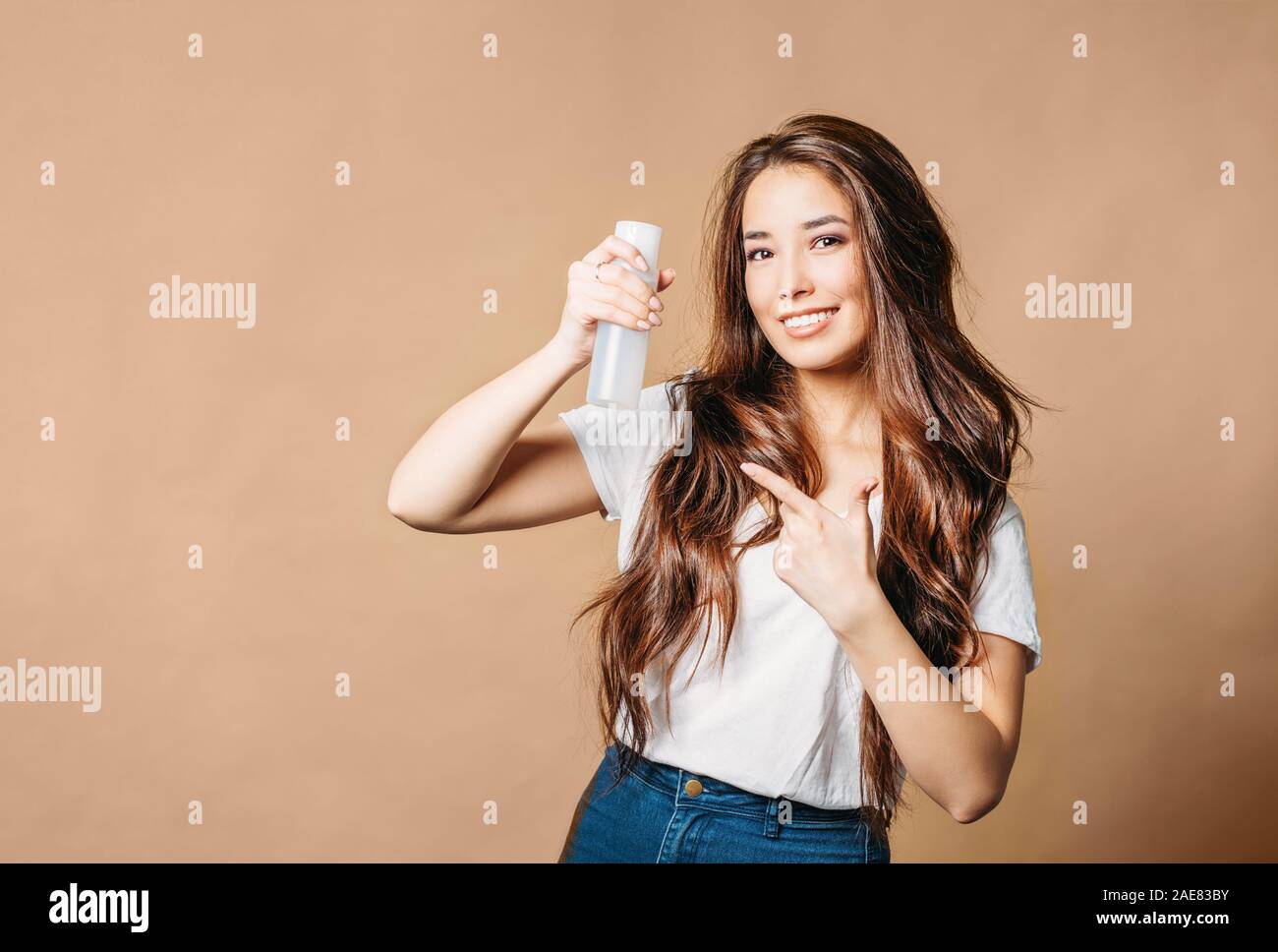 Beauty Portrait Of Young Asian Woman With Beautiful Long Healthy