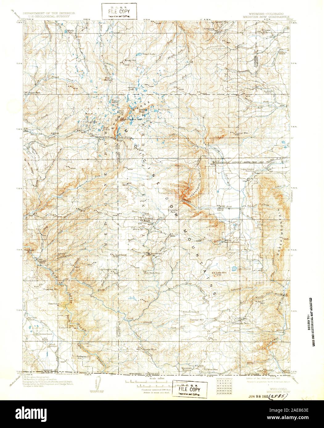 Map of medicine bow hi-res stock photography and images - Alamy