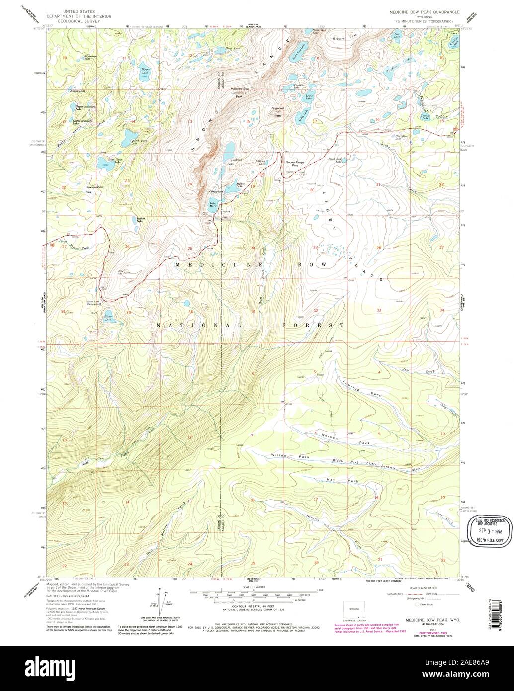Map of medicine bow hi-res stock photography and images - Alamy