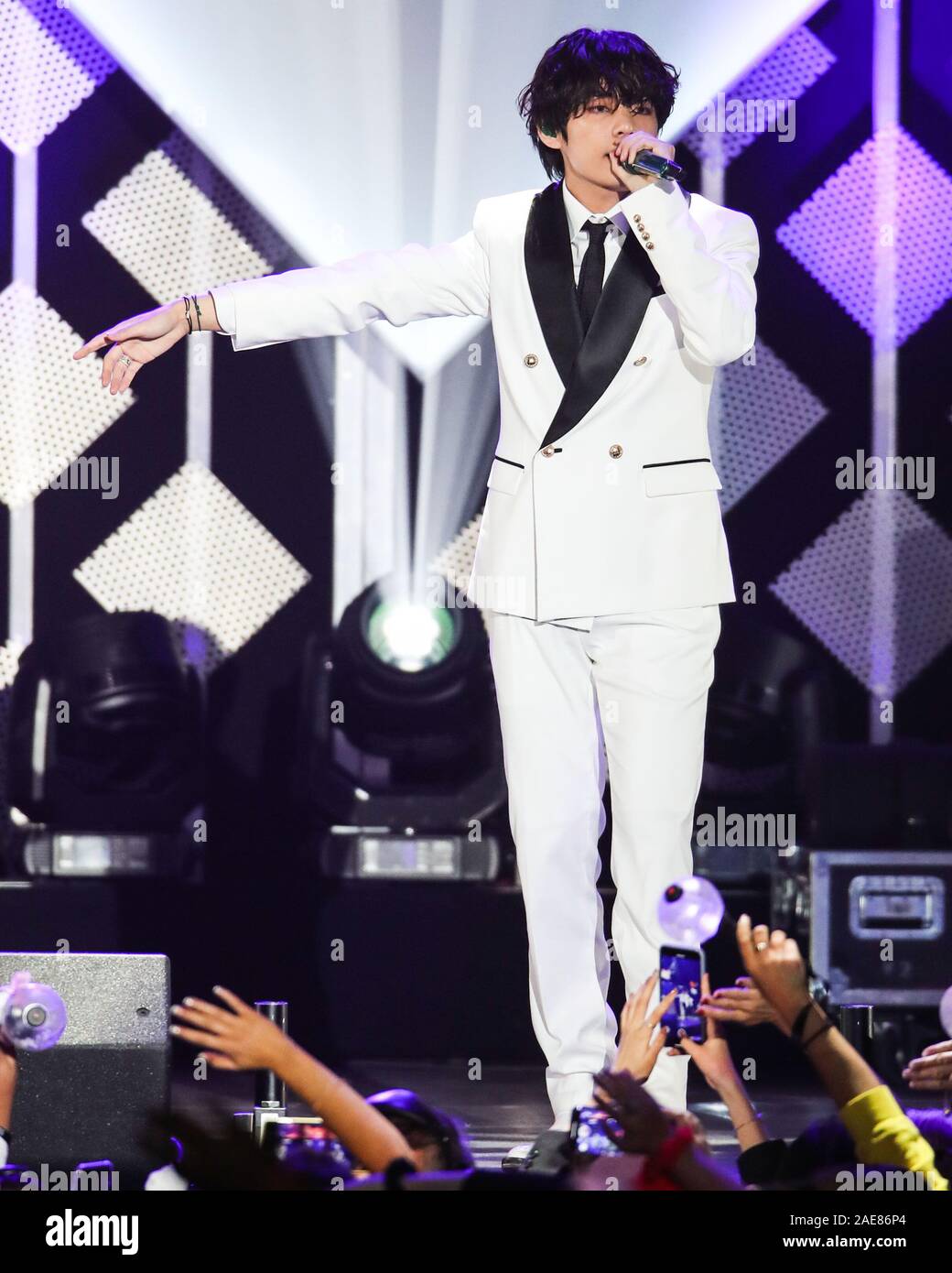 INGLEWOOD, LOS ANGELES, CALIFORNIA, USA - DECEMBER 06: Jin (Kim Seok-jin) of BTS performs at 102.7 KIIS FM's Jingle Ball 2019 held at The Forum on December 6, 2019 in Inglewood, Los Angeles, California, United States. (Photo by Xavier Collin/Image Press Agency) Stock Photo