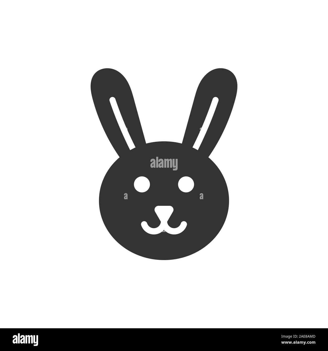 Rabbit icon in flat style. Bunny vector illustration on white isolated ...