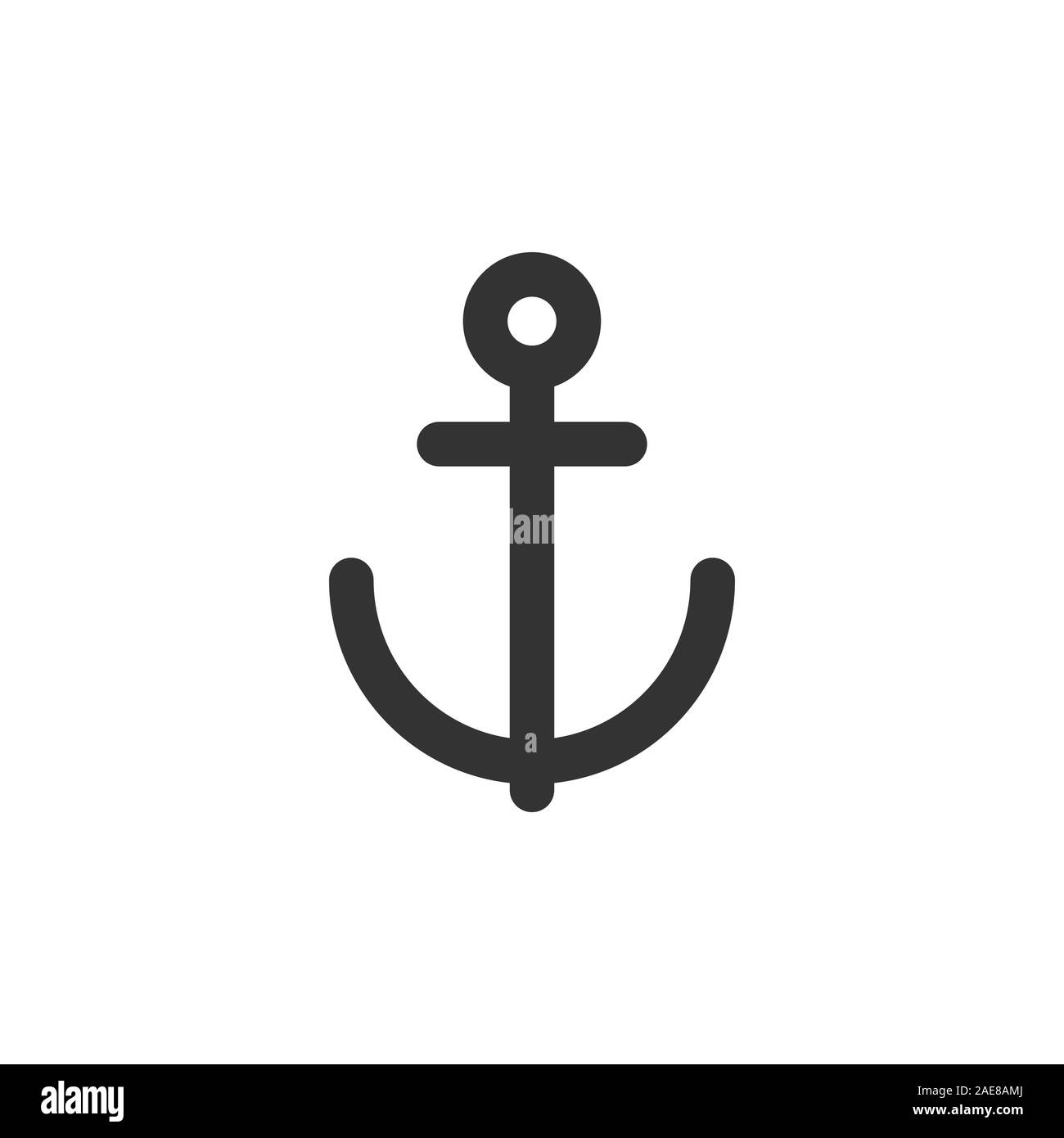 Boat anchor icon in flat style. Vessel hook vector illustration on