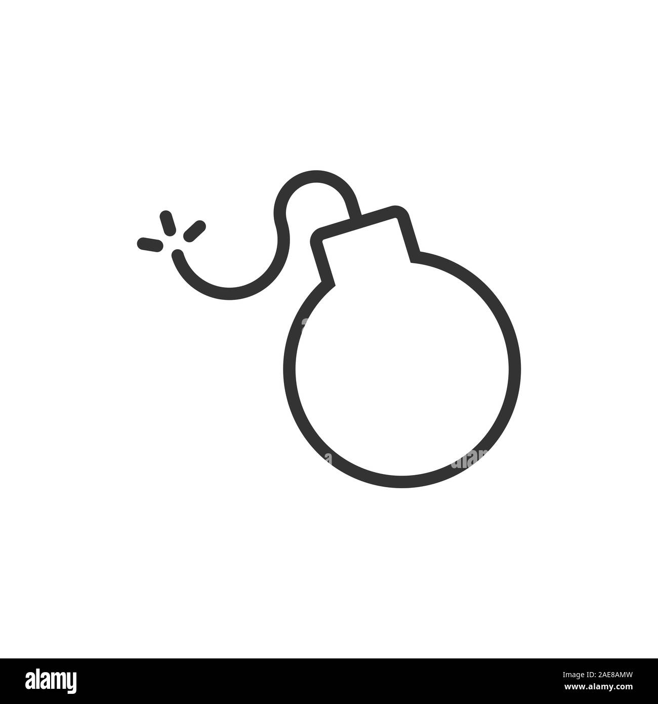 Bomb icon in flat style. Dynamite vector illustration on white isolated ...