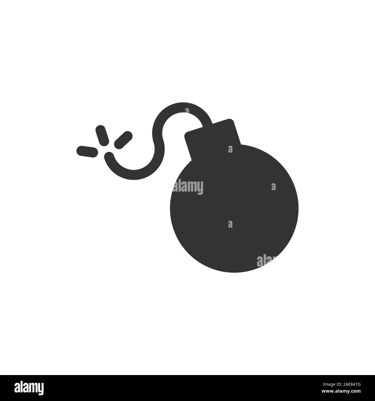 Bomb icon in flat style. Dynamite vector illustration on white isolated ...