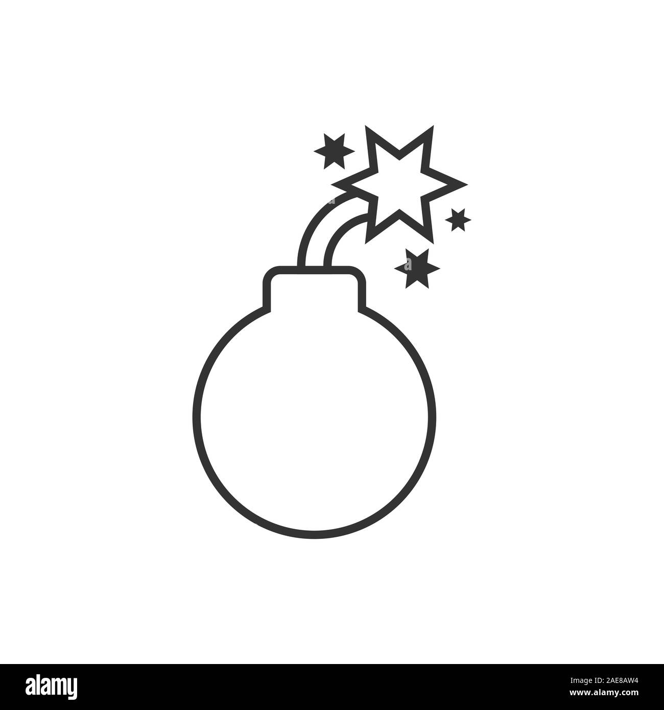 Bomb icon in flat style. Dynamite vector illustration on white isolated ...